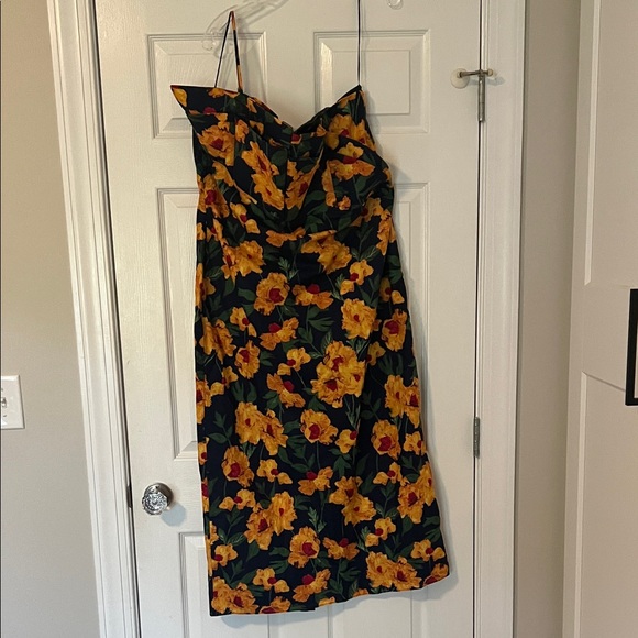 Tuckernuck Hyacinth House Navy & Marigold Floral Ruffle Margot Dress - Picture 2 of 5